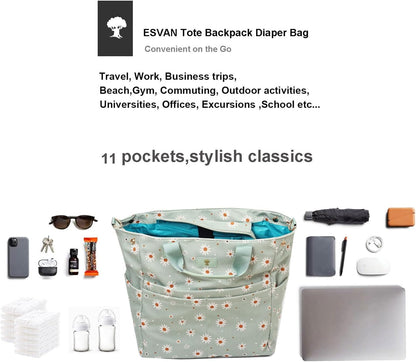 Diaper Backpack Totepack Crossbody 3 in 1 Laptop Tote with Insulated Pocket