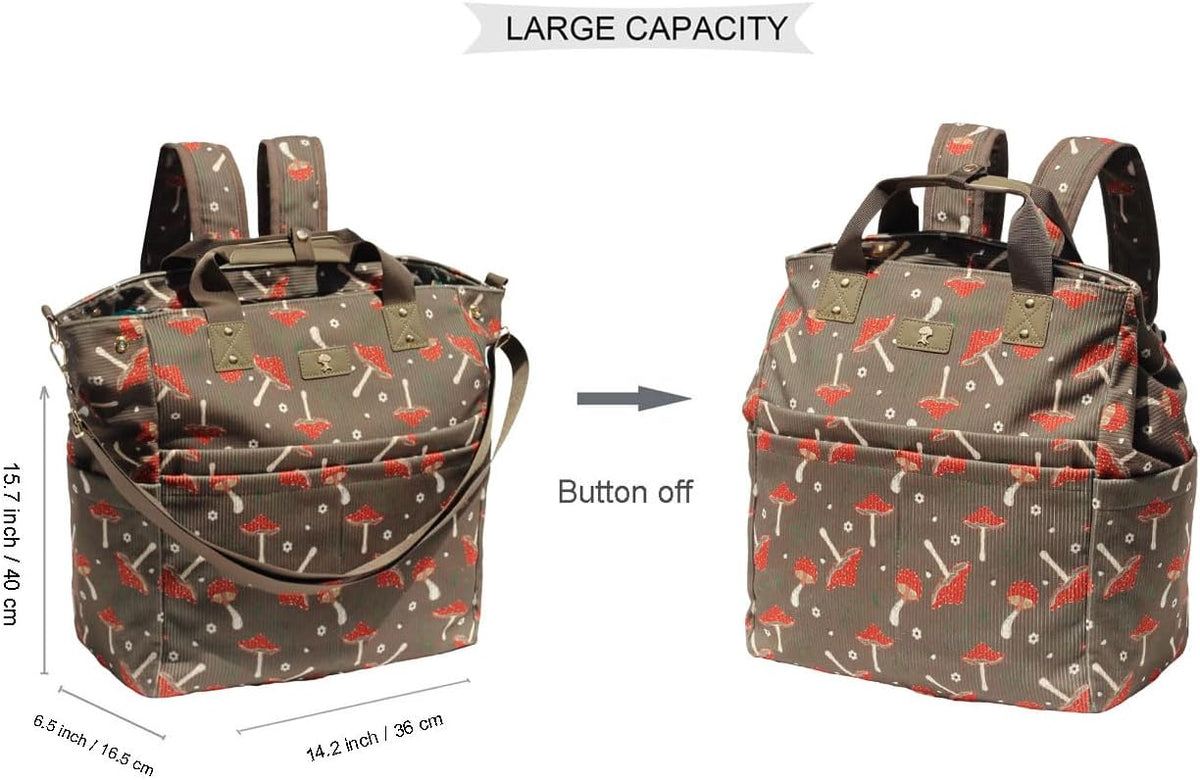 Diaper Backpack Totepack Crossbody 3 in 1 Laptop Tote with Insulated Pocket