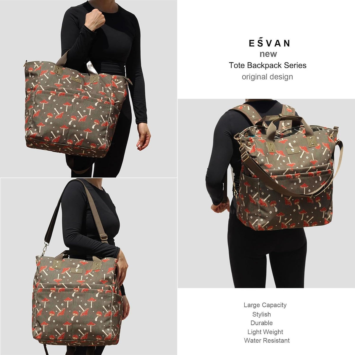 Diaper Backpack Totepack Crossbody 3 in 1 Laptop Tote with Insulated Pocket