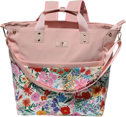 Diaper Backpack Totepack Crossbody 3 in 1 Laptop Tote with Insulated Pocket