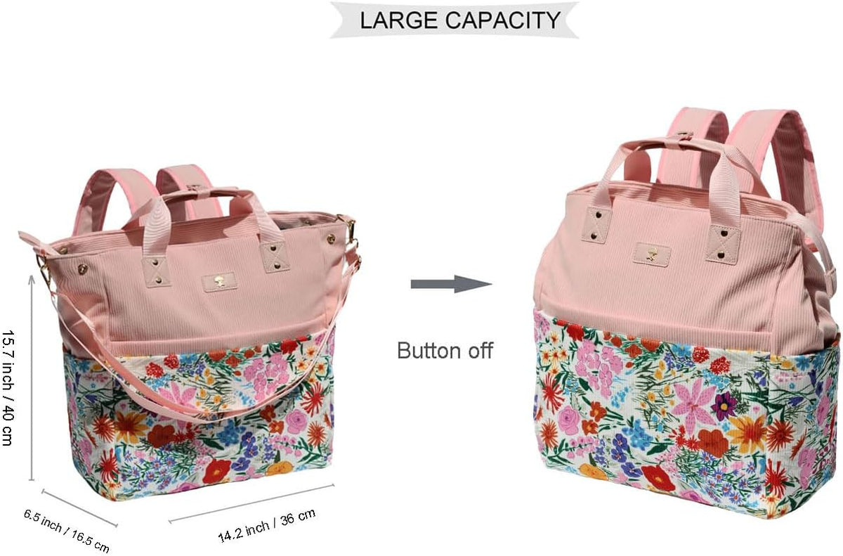 Diaper Backpack Totepack Crossbody 3 in 1 Laptop Tote with Insulated Pocket