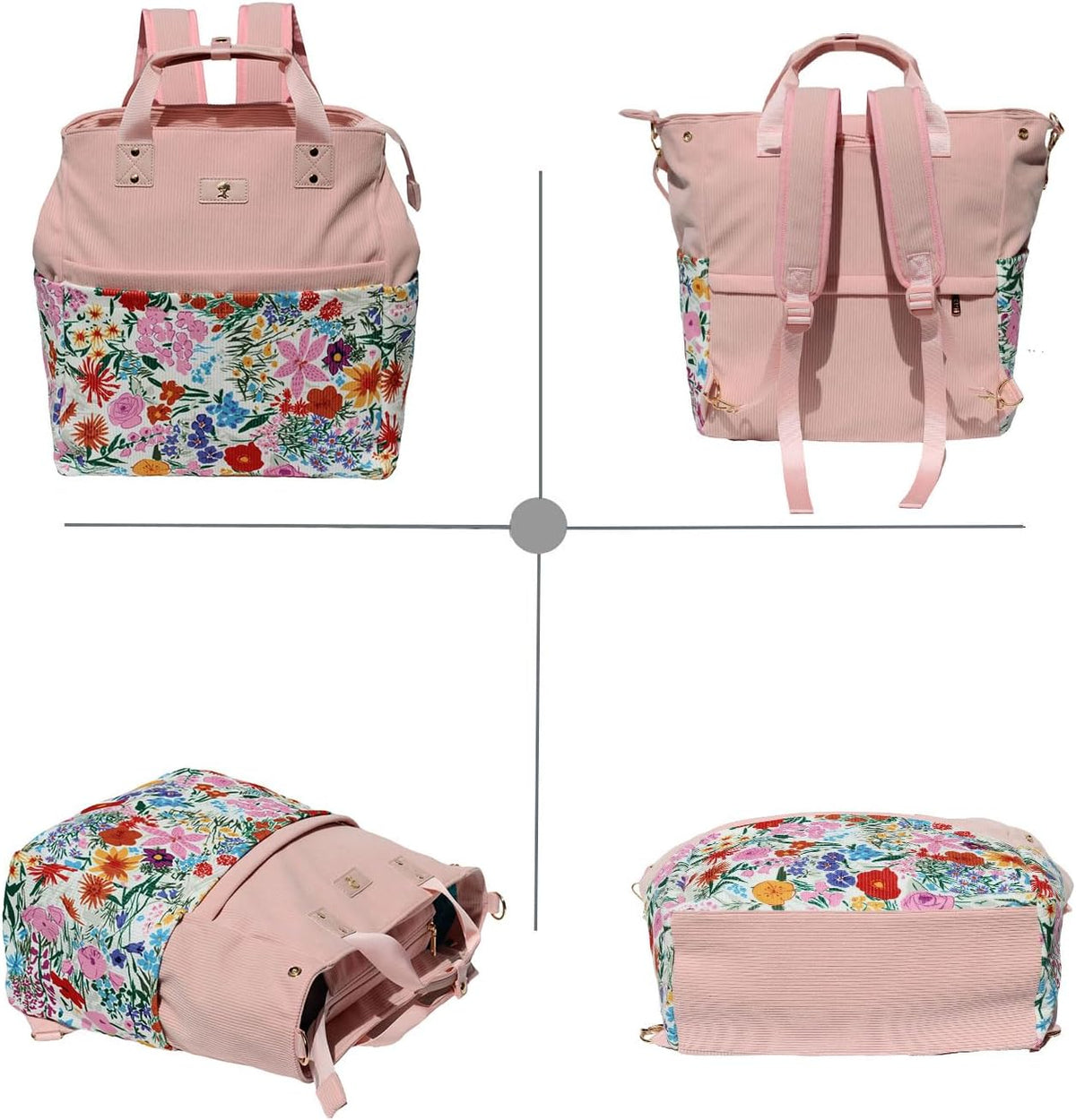 Diaper Backpack Totepack Crossbody 3 in 1 Laptop Tote with Insulated Pocket