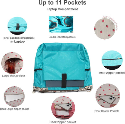 Diaper Backpack Totepack Crossbody 3 in 1 Laptop Tote with Insulated Pocket