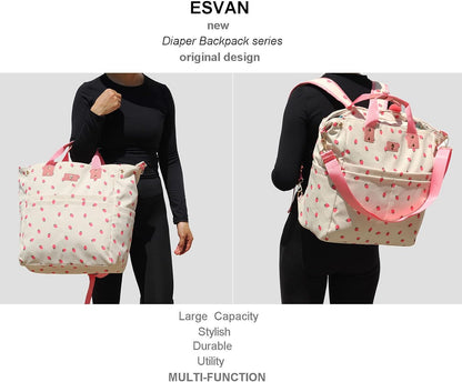 Diaper Backpack Totepack Crossbody 3 in 1 Laptop Tote with Insulated Pocket