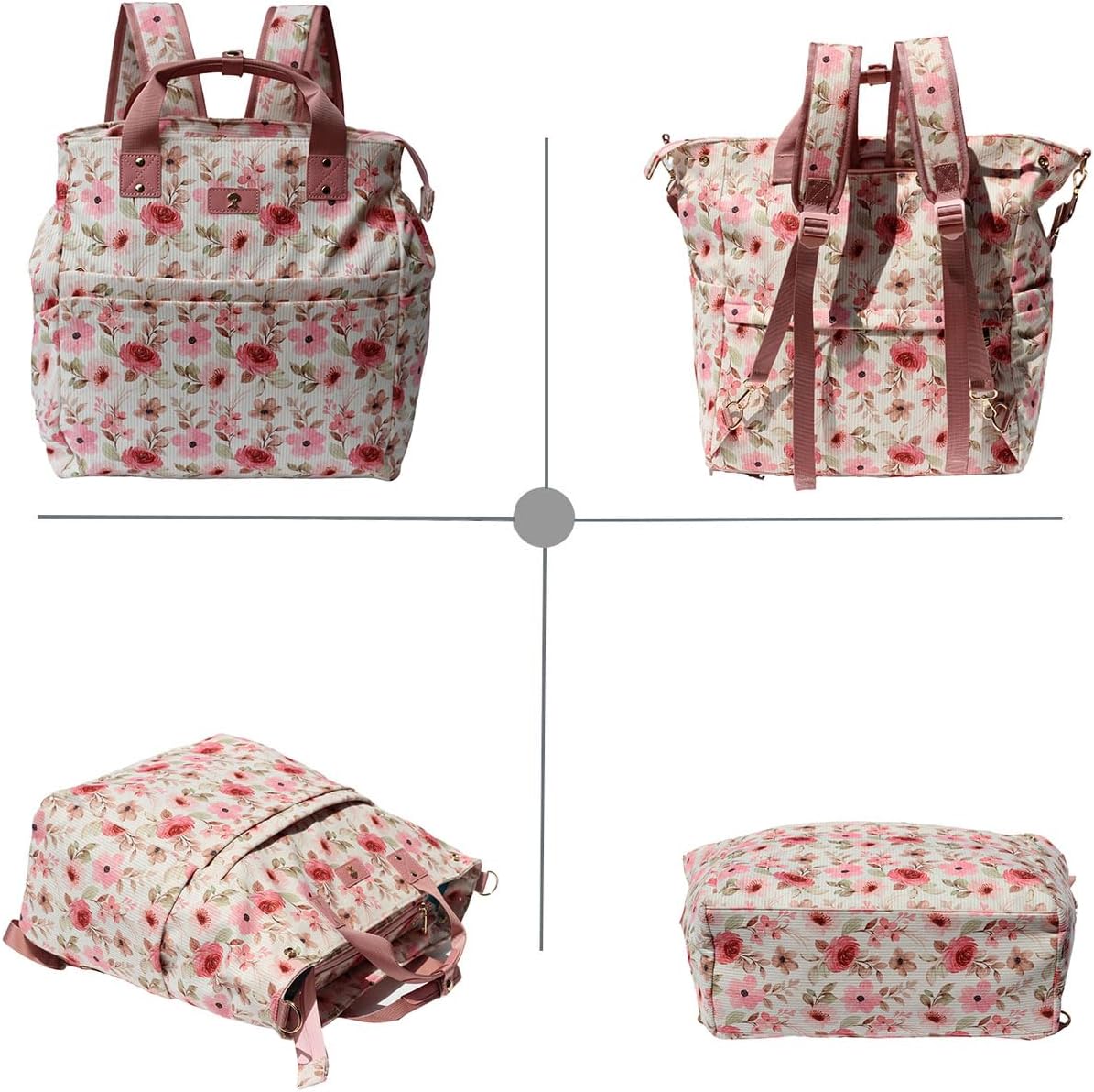 Diaper Backpack Totepack Crossbody 3 in 1 Laptop Tote with Insulated Pocket