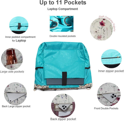 Diaper Backpack Totepack Crossbody 3 in 1 Laptop Tote with Insulated Pocket