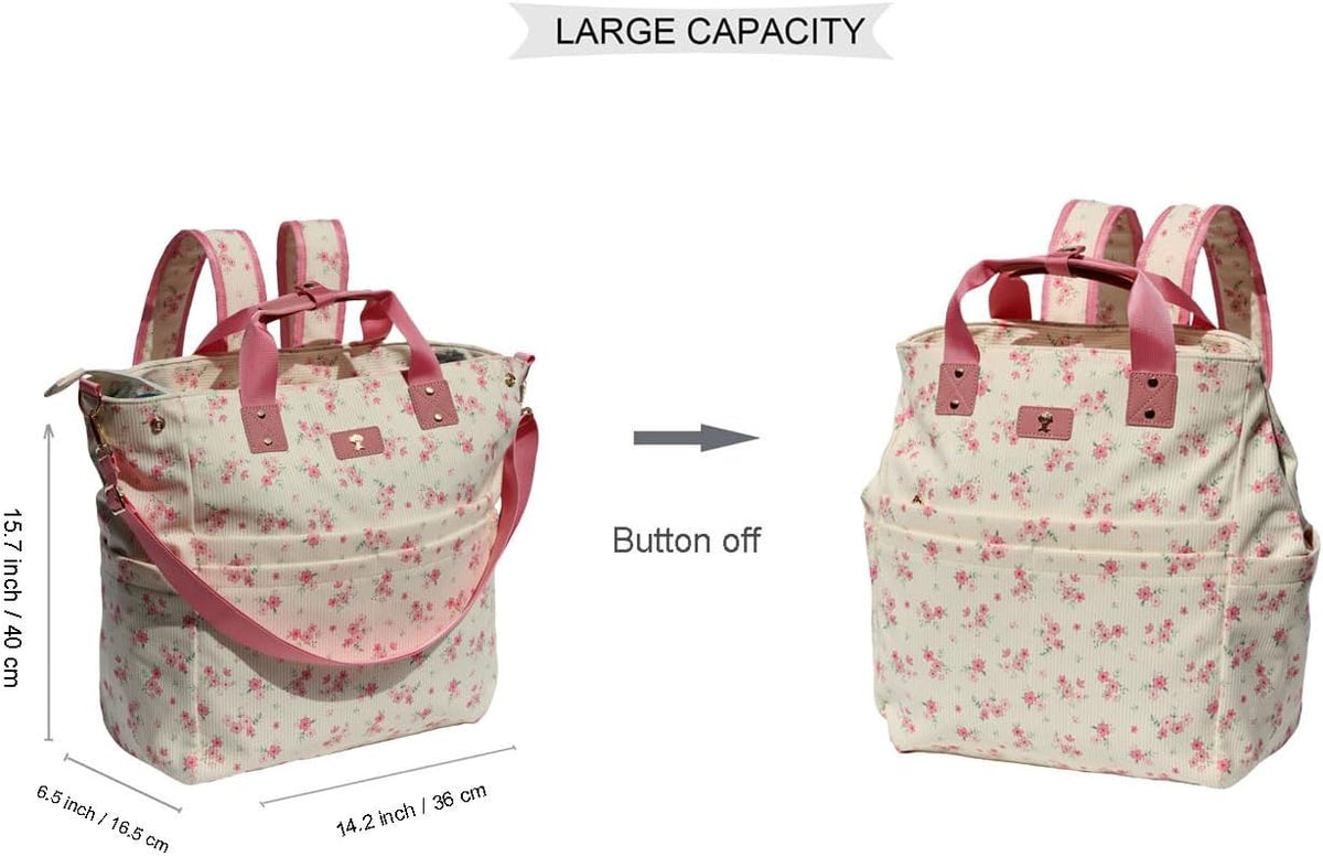 Diaper Backpack Totepack Crossbody 3 in 1 Laptop Tote with Insulated Pocket