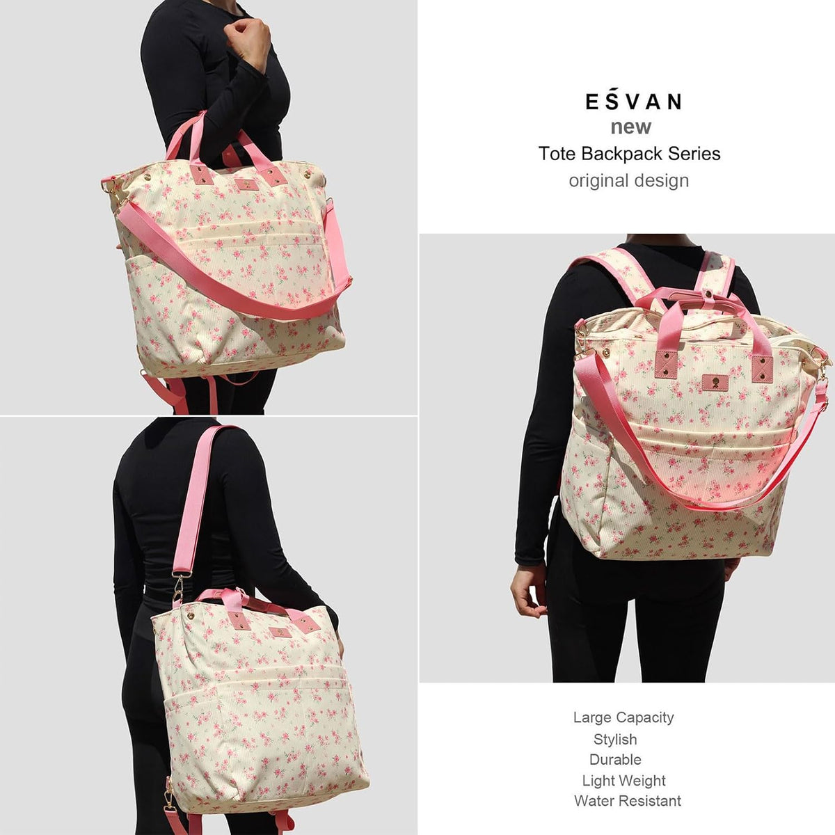 Diaper Backpack Totepack Crossbody 3 in 1 Laptop Tote with Insulated Pocket