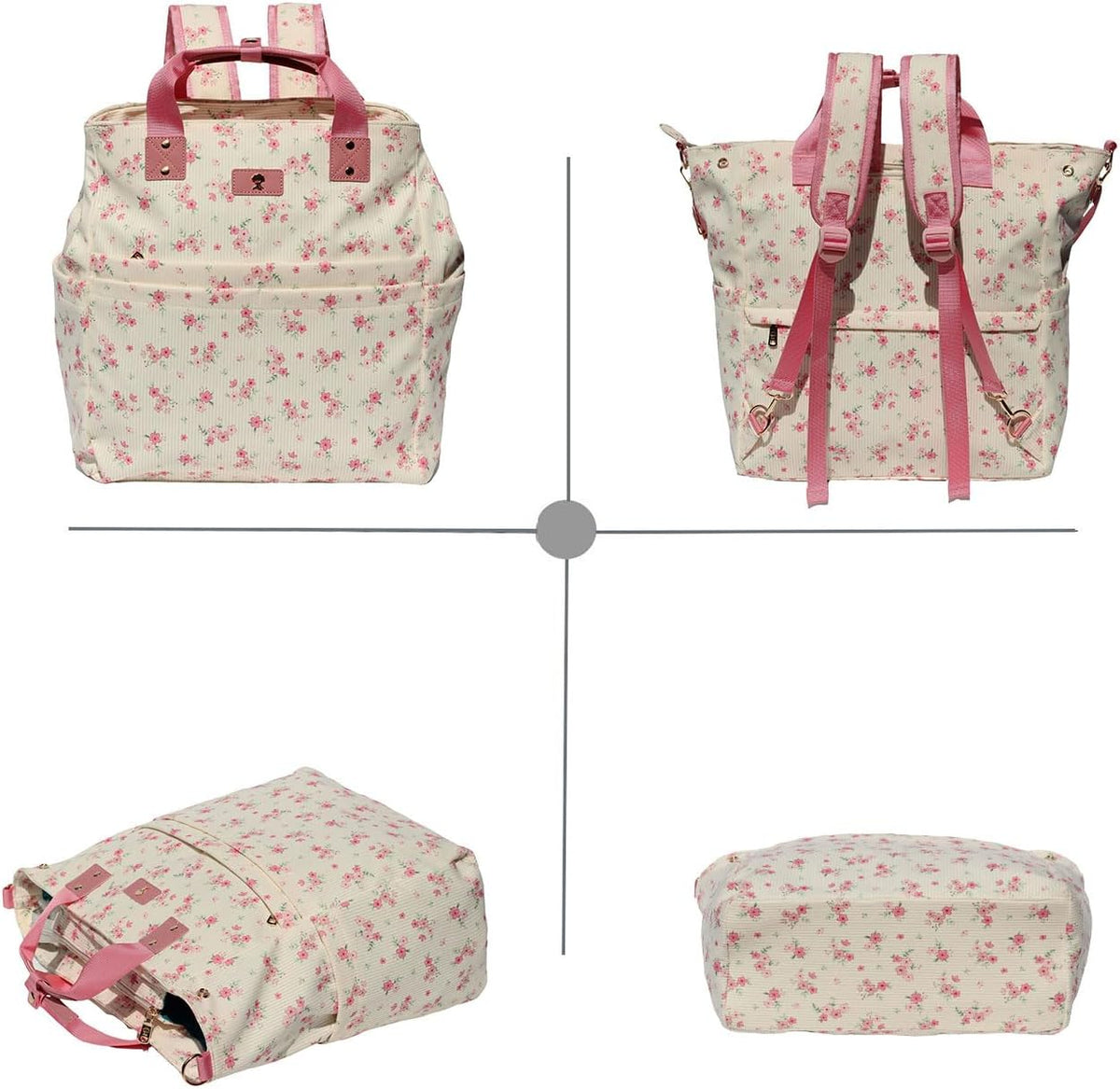 Diaper Backpack Totepack Crossbody 3 in 1 Laptop Tote with Insulated Pocket
