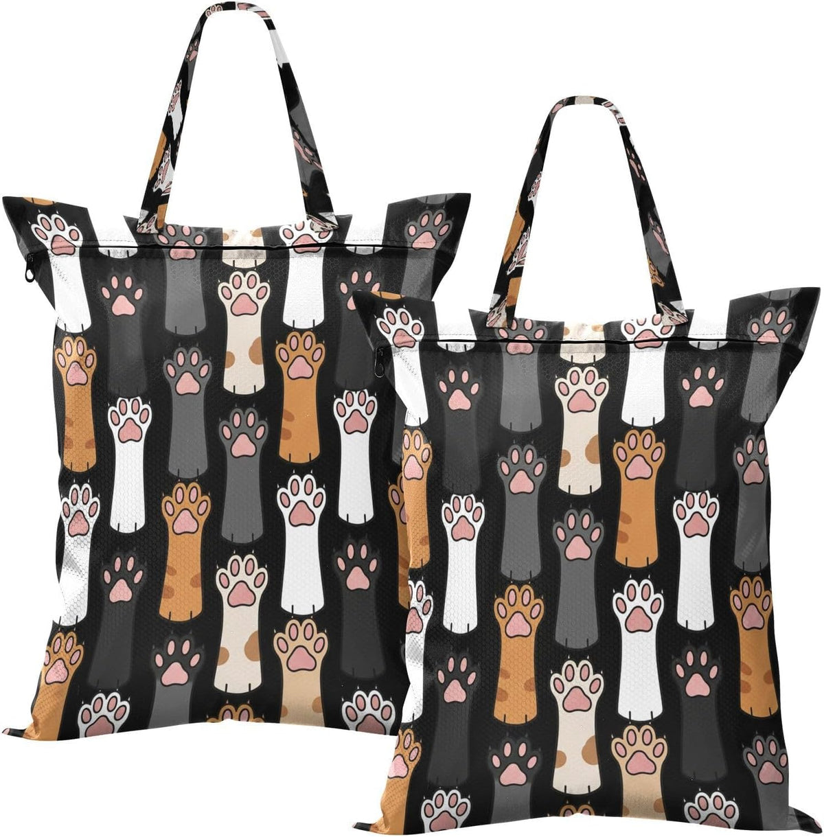 Cats Paws Waterproof Travel Laundry Bag Easy Care 2 Count