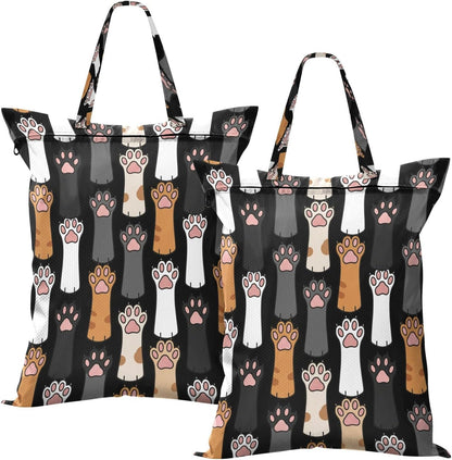 Cats Paws Waterproof Travel Laundry Bag Easy Care 2 Count