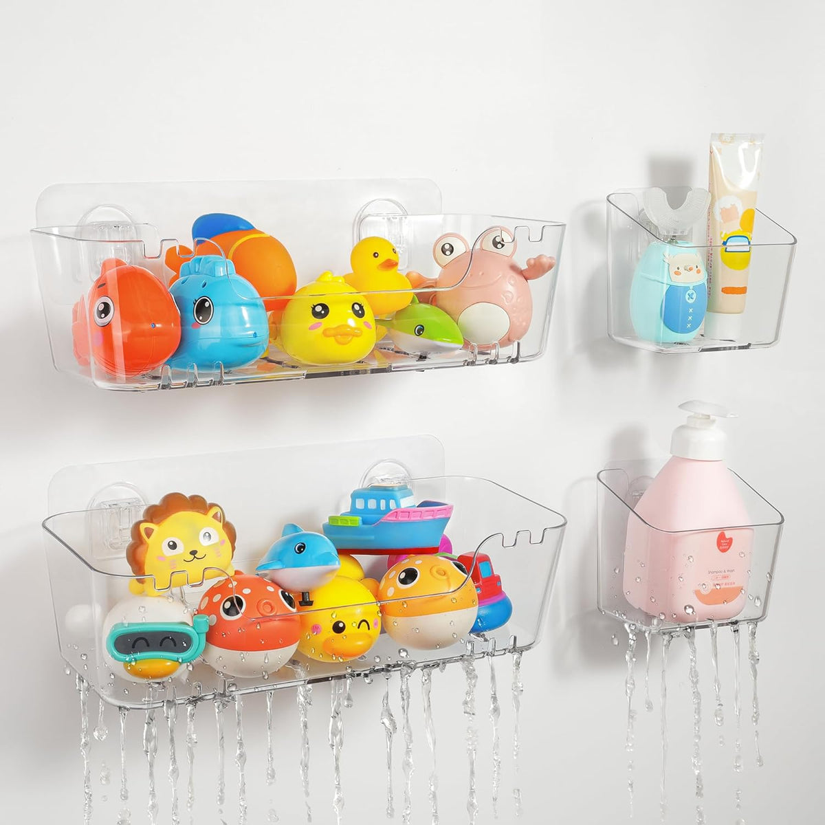 Bath Toy Storage Organizer, Bath Toy Holder with Drain Holes