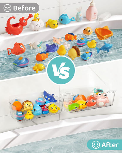 Bath Toy Storage Organizer, Bath Toy Holder with Drain Holes