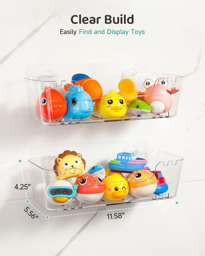 Bath Toy Storage Organizer, Bath Toy Holder with Drain Holes