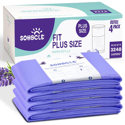 Diaper Pail Refill Bags Compatible with Dekor Plus 8 Pack Refills