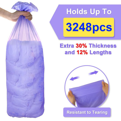 Diaper Pail Refill Bags Compatible with Dekor Plus 8 Pack Refills