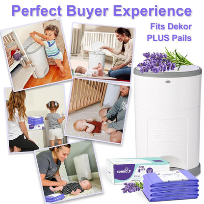 Diaper Pail Refill Bags Compatible with Dekor Plus 8 Pack Refills