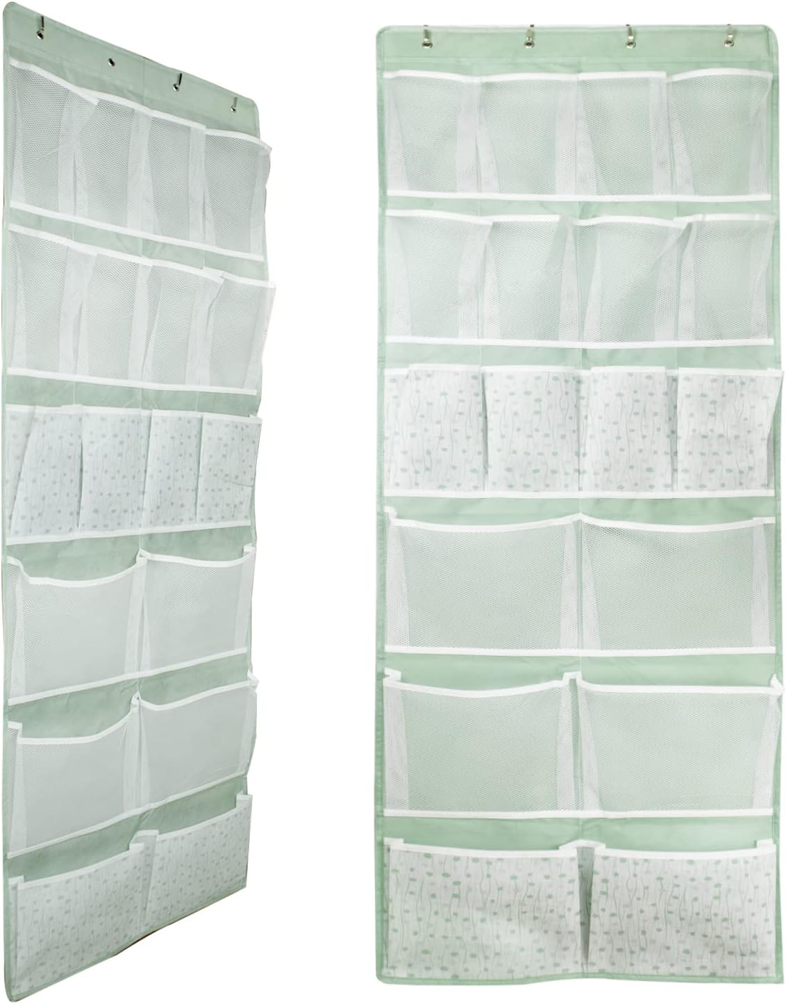 2 Pack-18 Pocekts Over the Door Shoes Organizer,Behind Door Hanging Storage Pocekt for Sock,Underwear,Hat,Handbag,Back of Door Hanging Shelf for Bedroom,Bathroom,Entryway,Storeroom,Pantry,Dorm,Nursery