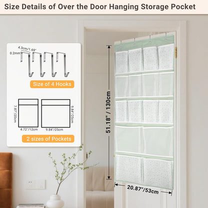 2 Pack-18 Pocekts Over the Door Shoes Organizer,Behind Door Hanging Storage Pocekt for Sock,Underwear,Hat,Handbag,Back of Door Hanging Shelf for Bedroom,Bathroom,Entryway,Storeroom,Pantry,Dorm,Nursery