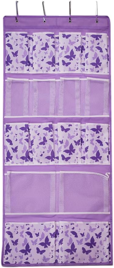 2 Pack-18 Pocekts Over the Door Shoes Organizer,Behind Door Hanging Storage Pocekt for Sock,Underwear,Hat,Handbag,Back of Door Hanging Shelf for Bedroom,Bathroom,Entryway,Storeroom,Pantry,Dorm,Nursery