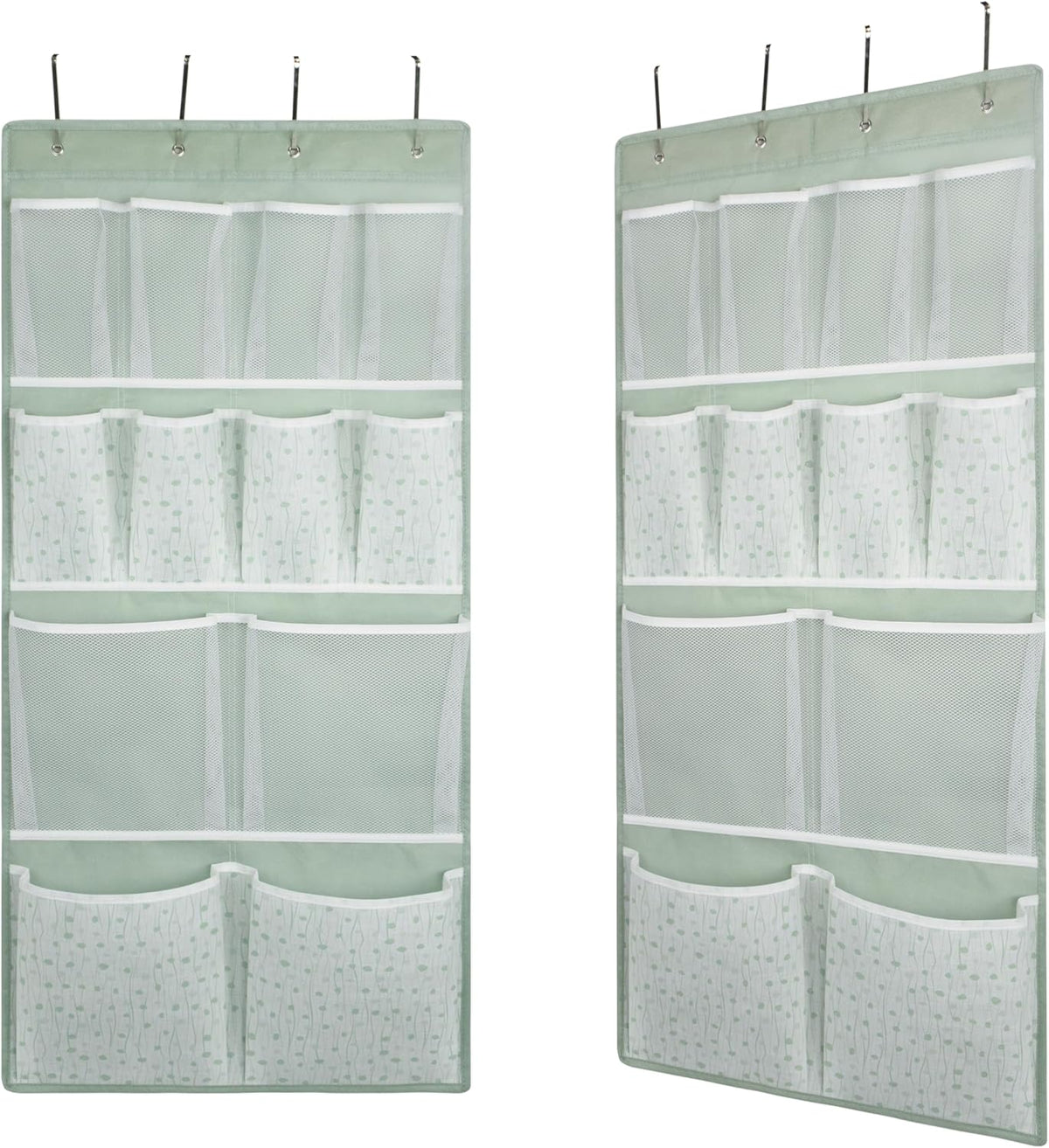 2 Pack-18 Pocekts Over the Door Shoes Organizer,Behind Door Hanging Storage Pocekt for Sock,Underwear,Hat,Handbag,Back of Door Hanging Shelf for Bedroom,Bathroom,Entryway,Storeroom,Pantry,Dorm,Nursery