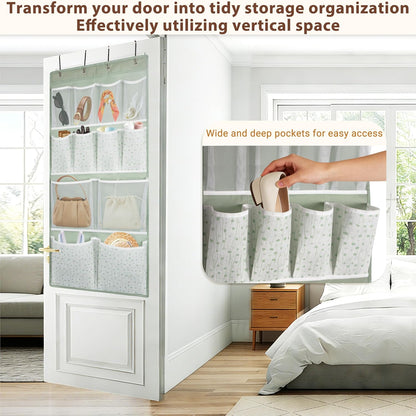 2 Pack-18 Pocekts Over the Door Shoes Organizer,Behind Door Hanging Storage Pocekt for Sock,Underwear,Hat,Handbag,Back of Door Hanging Shelf for Bedroom,Bathroom,Entryway,Storeroom,Pantry,Dorm,Nursery