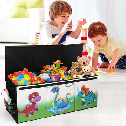 Extra Large Toy Box with Lid, Collapsible Toy Chest for Kids Boys Girls, Toy Storage Organizer with Dividers, 40"x16"x16" Storage Bin Box for Playroom, Nursery, Bedroom