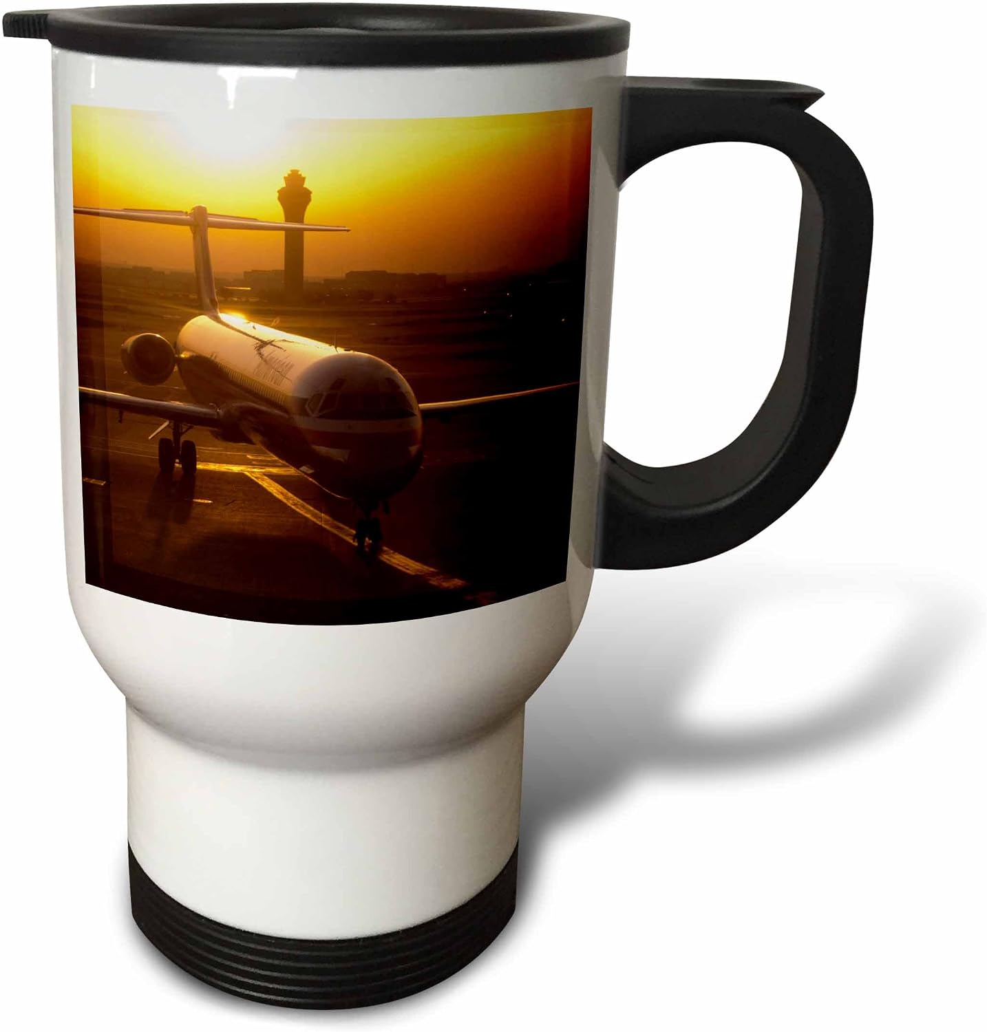 Texas Dallas Airport, American Airlines US44 CMI0006 Cindy Miller Hopkins Travel Mug, 14-Ounce, Stainless Steel