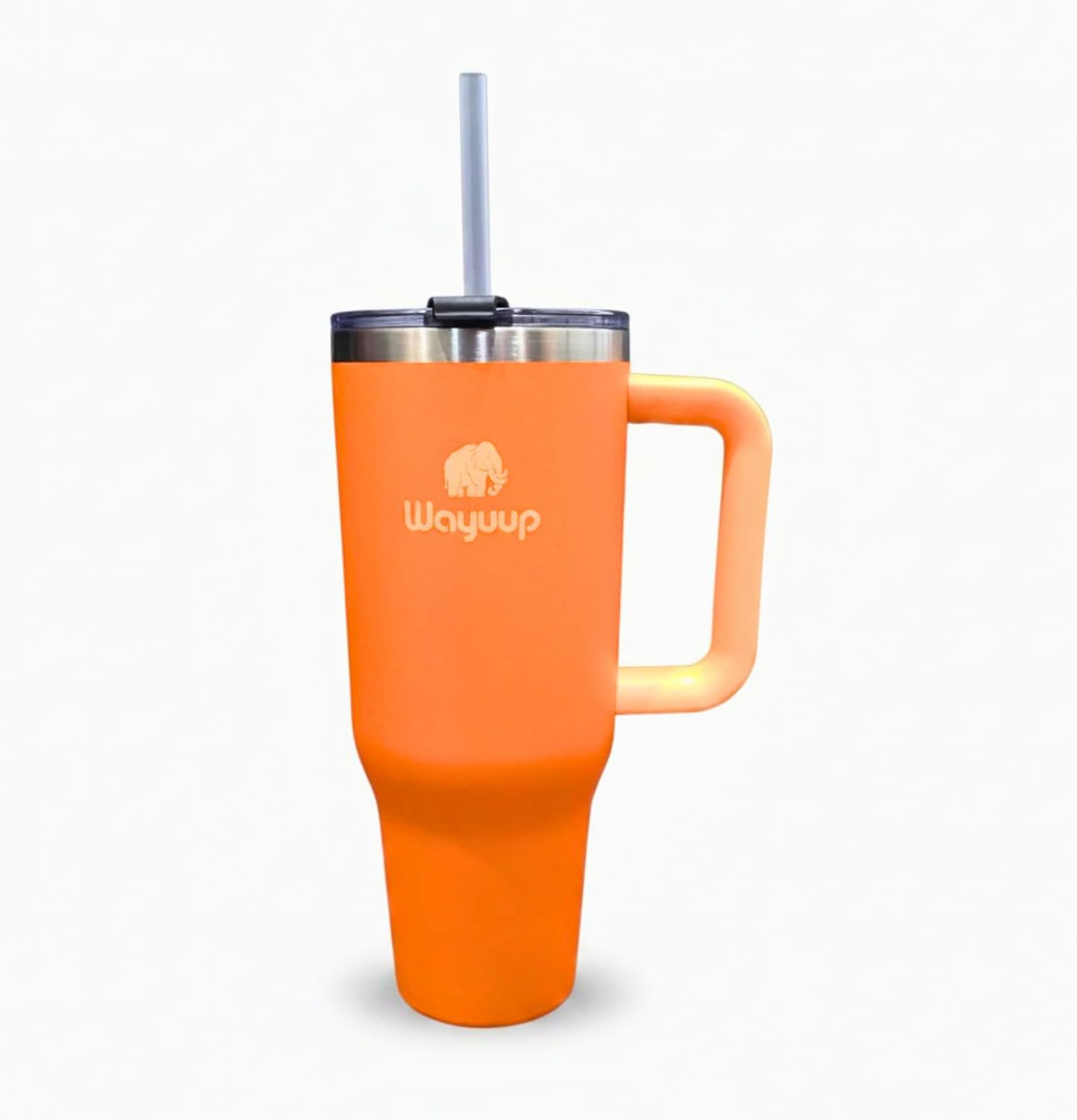 40 oz Tumbler with Handle and Straw Lid, Stainless Steel Vacuum Insulated Double Wall Water Bottle Leak-proof, Non Slip more than 24 Hrs or Hot for 6 Hrs (Bone), WPM40