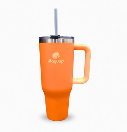 40 oz Tumbler with Handle and Straw Lid, Stainless Steel Vacuum Insulated Double Wall Water Bottle Leak-proof, Non Slip more than 24 Hrs or Hot for 6 Hrs (Bone), WPM40