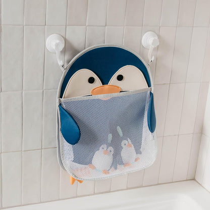 Oceana Extra-Large Mesh Bath Toy Holder with Suction Cups: Quick-Dry Bath Toy Storage Net for Bathtub, Pebbles
