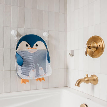 Oceana Extra-Large Mesh Bath Toy Holder with Suction Cups: Quick-Dry Bath Toy Storage Net for Bathtub, Pebbles