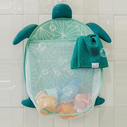 Oceana Extra-Large Mesh Bath Toy Holder with Suction Cups: Quick-Dry Bath Toy Storage Net for Bathtub, Pebbles