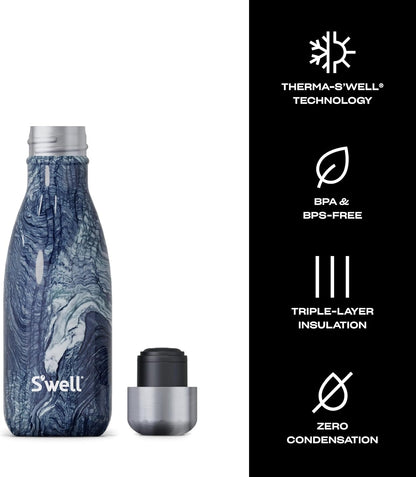 Stainless Steel Water Bottle, 25oz, Azurite, Triple Layered Vacuum Insulated Containers Keeps Drinks Cold for 48 Hours and Hot for 24, BPA Free, Perfect for On the Go