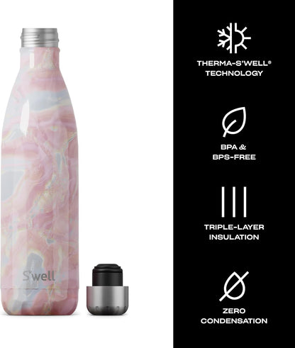 Stainless Steel Water Bottle, 25oz, Azurite, Triple Layered Vacuum Insulated Containers Keeps Drinks Cold for 48 Hours and Hot for 24, BPA Free, Perfect for On the Go