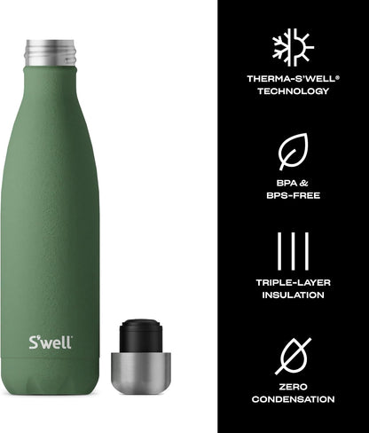 Stainless Steel Water Bottle, 25oz, Azurite, Triple Layered Vacuum Insulated Containers Keeps Drinks Cold for 48 Hours and Hot for 24, BPA Free, Perfect for On the Go