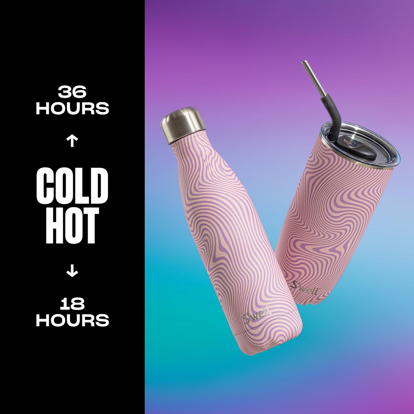 Stainless Steel Water Bottle, 25oz, Azurite, Triple Layered Vacuum Insulated Containers Keeps Drinks Cold for 48 Hours and Hot for 24, BPA Free, Perfect for On the Go