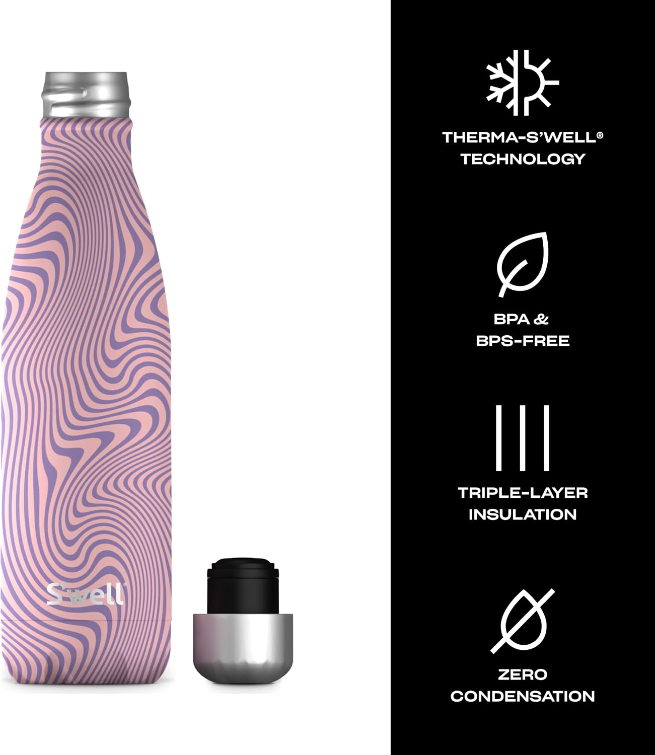 Stainless Steel Water Bottle, 25oz, Azurite, Triple Layered Vacuum Insulated Containers Keeps Drinks Cold for 48 Hours and Hot for 24, BPA Free, Perfect for On the Go