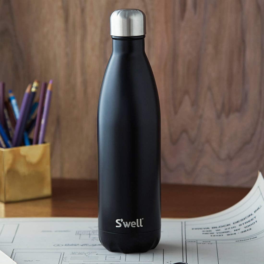 Stainless Steel Water Bottle, 25oz, Azurite, Triple Layered Vacuum Insulated Containers Keeps Drinks Cold for 48 Hours and Hot for 24, BPA Free, Perfect for On the Go