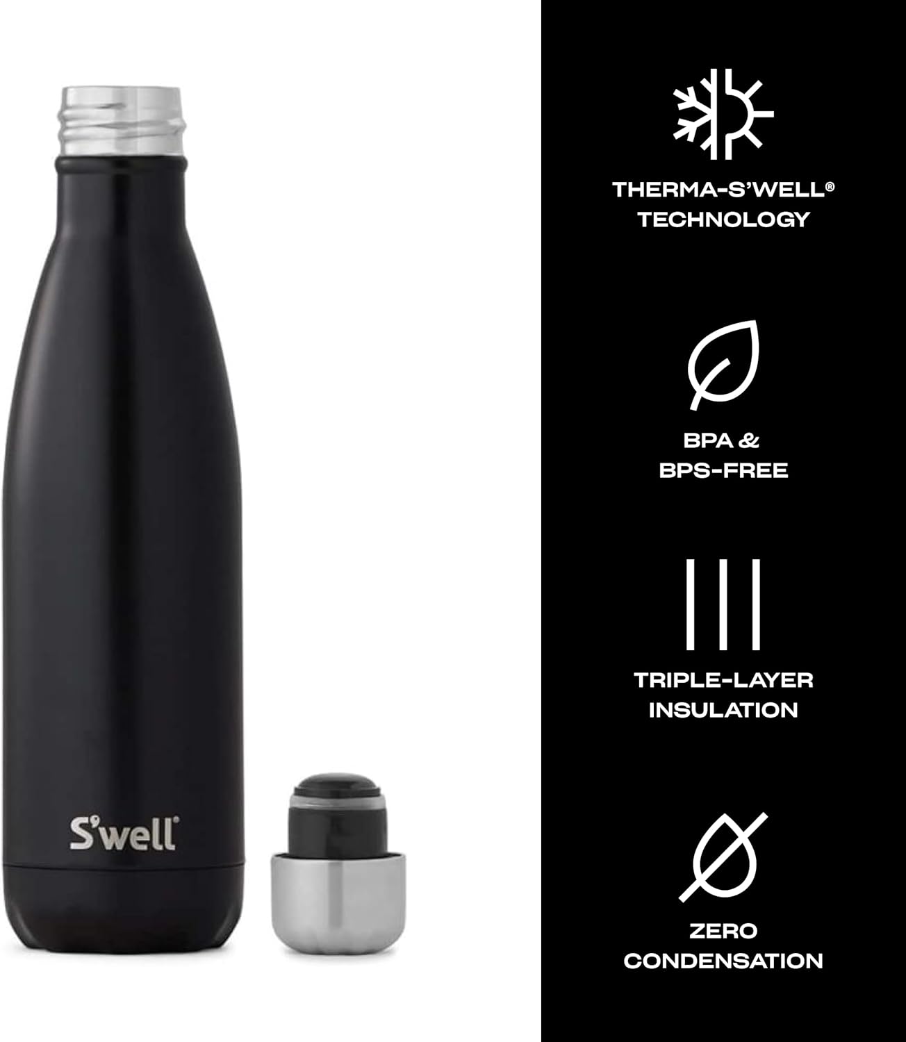 Stainless Steel Water Bottle, 25oz, Azurite, Triple Layered Vacuum Insulated Containers Keeps Drinks Cold for 48 Hours and Hot for 24, BPA Free, Perfect for On the Go