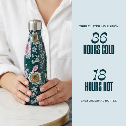 Stainless Steel Water Bottle, 25oz, Azurite, Triple Layered Vacuum Insulated Containers Keeps Drinks Cold for 48 Hours and Hot for 24, BPA Free, Perfect for On the Go