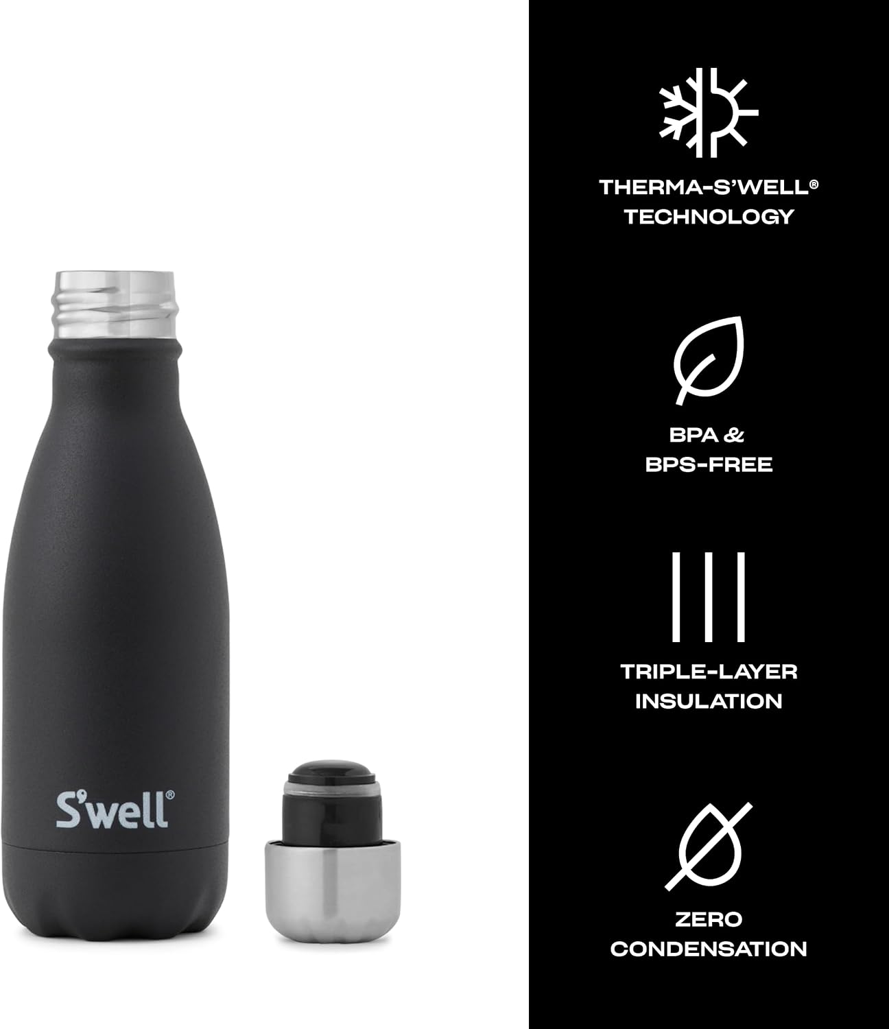 Stainless Steel Water Bottle, 25oz, Azurite, Triple Layered Vacuum Insulated Containers Keeps Drinks Cold for 48 Hours and Hot for 24, BPA Free, Perfect for On the Go
