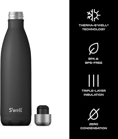 Stainless Steel Water Bottle, 25oz, Azurite, Triple Layered Vacuum Insulated Containers Keeps Drinks Cold for 48 Hours and Hot for 24, BPA Free, Perfect for On the Go