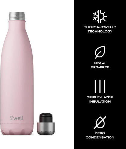 Stainless Steel Water Bottle, 25oz, Azurite, Triple Layered Vacuum Insulated Containers Keeps Drinks Cold for 48 Hours and Hot for 24, BPA Free, Perfect for On the Go