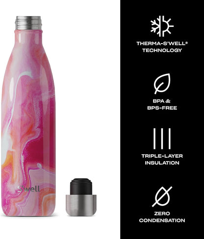 Stainless Steel Water Bottle, 25oz, Azurite, Triple Layered Vacuum Insulated Containers Keeps Drinks Cold for 48 Hours and Hot for 24, BPA Free, Perfect for On the Go