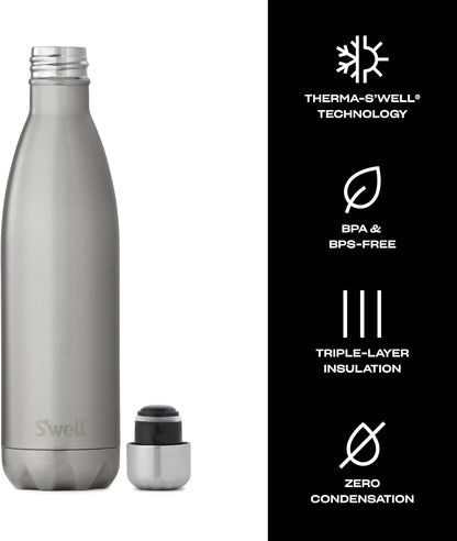 Stainless Steel Water Bottle, 25oz, Azurite, Triple Layered Vacuum Insulated Containers Keeps Drinks Cold for 48 Hours and Hot for 24, BPA Free, Perfect for On the Go