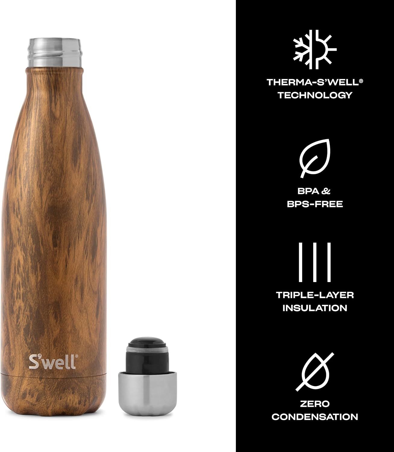 Stainless Steel Water Bottle, 25oz, Azurite, Triple Layered Vacuum Insulated Containers Keeps Drinks Cold for 48 Hours and Hot for 24, BPA Free, Perfect for On the Go