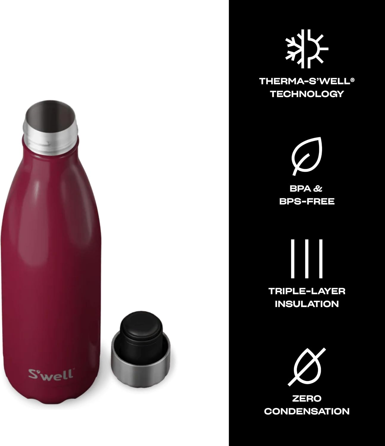 Stainless Steel Water Bottle, 25oz, Azurite, Triple Layered Vacuum Insulated Containers Keeps Drinks Cold for 48 Hours and Hot for 24, BPA Free, Perfect for On the Go