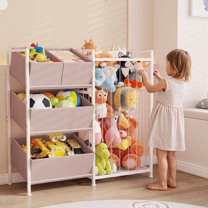 Toy Storage Organizer, Stuffed Animal Storage with 4 Removable Bins