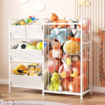 Toy Storage Organizer, Stuffed Animal Storage with 4 Removable Bins